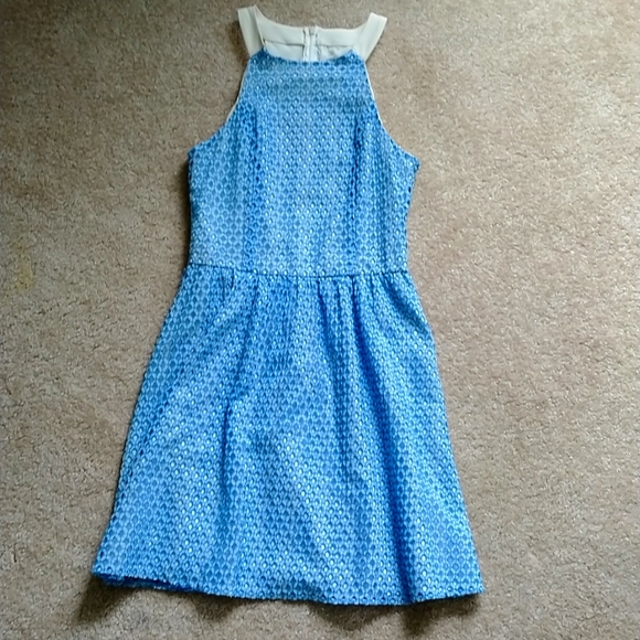 Like new Aqua Size L Blue Fit and Flare Dress - Picture 1 of 8